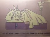 New York, advertising for mattresses in the subway