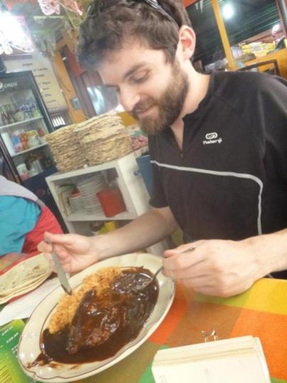 Oaxaca, eating the famous "mole negro"