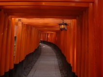 Torii tunnel, Inari, South of Kyoto, Japan