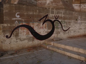 "om" sign, Varanasi, India